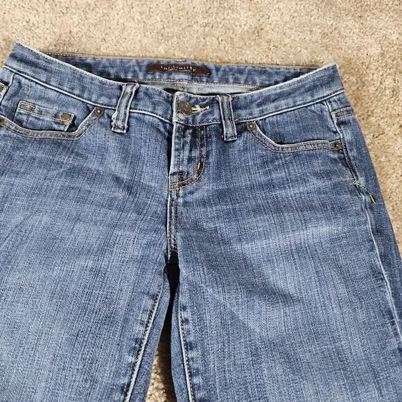 The Limited Womens Jeans 2 Long Blue Hemmed Straight Denim - Picture 2 of 10